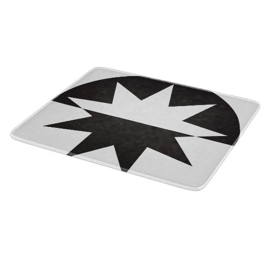 Black White Deco Star Sunburst Snijplank (Hoek)