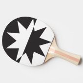 Black White Deco Star Sunburst Tafeltennisbatje (Zijkant)
