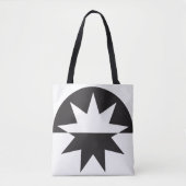 Black White Deco Star Sunburst Tote Bag (Voorkant)
