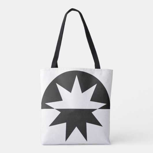 Black White Deco Star Sunburst Tote Bag (Achterkant)
