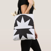 Black White Deco Star Sunburst Tote Bag (Dichtbij)