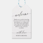Black White Delicate Minimal Wedding Welkom Cadeaulabel (Voorkant)