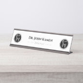 Black White Dentist | Tedh Bureau Naambordje (Voorkant)