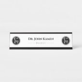 Black White Dentist | Tedh Bureau Naambordje (Voorkant)