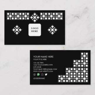 Black White Designed Professional Business Card Visitekaartje
