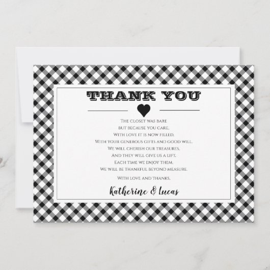 Black | White Diagonal Buffalo Cheques Bedankt (Voorkant)