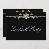 Black White Diamond Black White Cocktail Party Kaart (Voorkant / Achterkant)