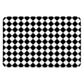 Black White Diamond Check-patroon Magneet (Horizontaal)