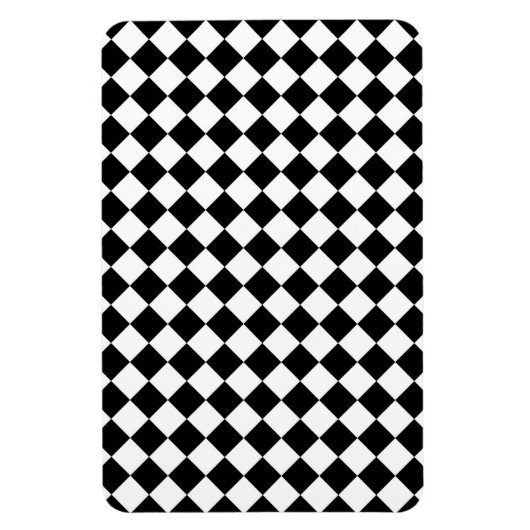 Black White Diamond Check-patroon Magneet (Verticaal)