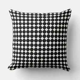 Black & White Diamond Checker Pattern Throw Pillow Kussen