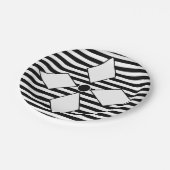 Black White Diamond Geometric Stripes Pattern Papieren Bordje (Gekanteld)