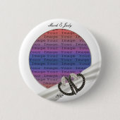 Black & White Diamond Hearts Button (Voorkant)