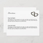 Black & White Diamond Hearts Direction Kaart (Voorkant / Achterkant)