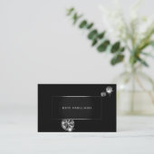 Black White Diamond Mode Stylist Beauty Visitekaartje (Staand voorkant)