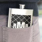 Black White Diamond Monogrammed Heupfles (Voorbeeld)