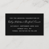 Black & White Diamond Save the Date Kaart Visitekaartje (Achterkant)