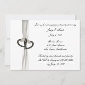 Black & White Diamond Verlovingsfeest Uitnodiging (Voorkant)