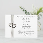 Black & White Diamond Verlovingsfeest Uitnodiging (Staand voorkant)