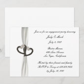 Black & White Diamond Verlovingsfeest Uitnodiging (Voorkant / Achterkant)