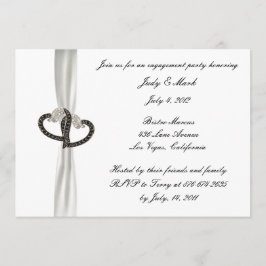 Black & White Diamond Verlovingsfeest Uitnodiging