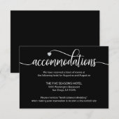 Black White Diamond Wedding Accommodatie Kaart (Voorkant / Achterkant)