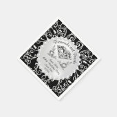 Black White Diamonds en Pearls Birthday Napkins Servet (Hoek)