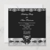 Black White Diamonds Lace Birthday Party 2 Kaart (Achterkant)