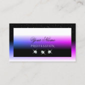 Black White Diamonds Roze Paarse gradiënt Visitekaartje (Voorkant)