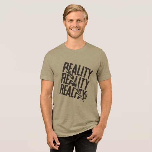 Black & White Distorted Reality Typography T-Shirt (Voorkant volledig)