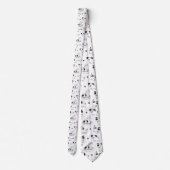 Black & White Dog Cartoon Custom Necktie Stropdas (Achterkant)