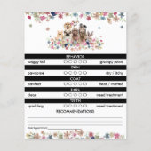 Black White Dog groomer Report Card (Achterkant)