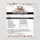 Black White Dog groomer Report Card (Voorkant)