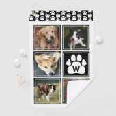 Black White Dog Paw Pet Photo Collage Golfhanddoek (Insitu)
