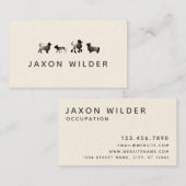 Black White Dog Silhouette Cloud Minimal Visitekaartje (Voorkant / Achterkant)