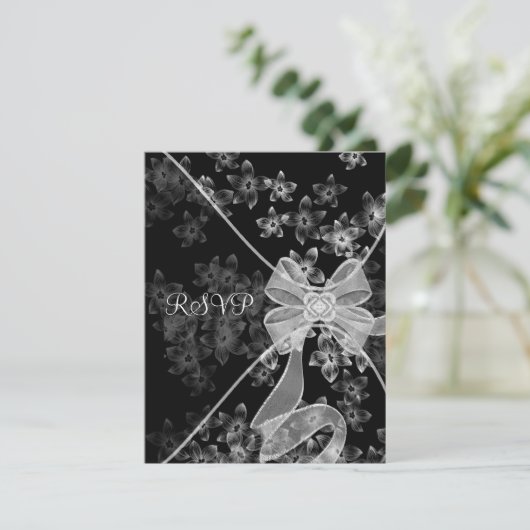 Black White Dogwood RSVP (Staand voorkant)
