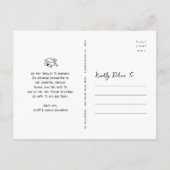 Black White Doodles Save the Date Graduation Photo Uitnodiging Briefkaart (Achterkant)