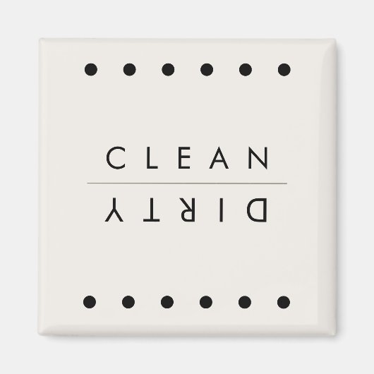 Black & White Dotted Dishwasher Magnet (Voorkant)