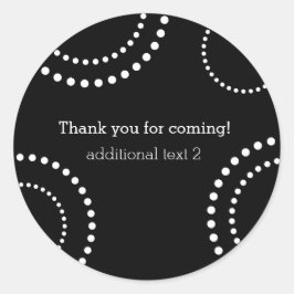 Black & White Dotted Swirl party bevoordeelt stick Ronde Sticker