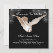 Black White Dove Memorial Service Aankondigingen (Achterkant)