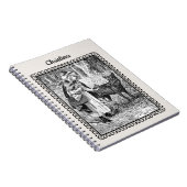 Black White Drawing Red Riding Hood Flowers Wolf Notitieboek (Rechterzijde)