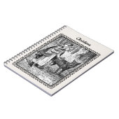 Black White Drawing Red Riding Hood Flowers Wolf Notitieboek (Linkerzijde)