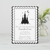 Black White Dream Castle in het Baby shower van de Kaart (Staand voorkant)