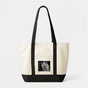 Black & White Duo Dressage Horse Harmony canvas ta Tote Bag
