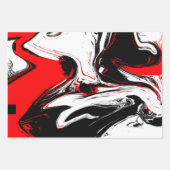 Black White Dusty Reds Inpakpapier Vel (Voorkant 2)