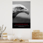 Black & White Eagle Eye Leiderschap Motivatie Poster (Keuken)