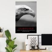 Black & White Eagle Eye Leiderschap Motivatie Poster (Thuiskantoor)