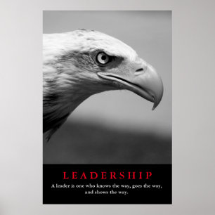 Black & White Eagle Eye Leiderschap Motivatie Poster