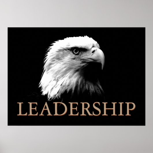Black & White Eagle Inspirerend leiderschap Poster (Voorkant)