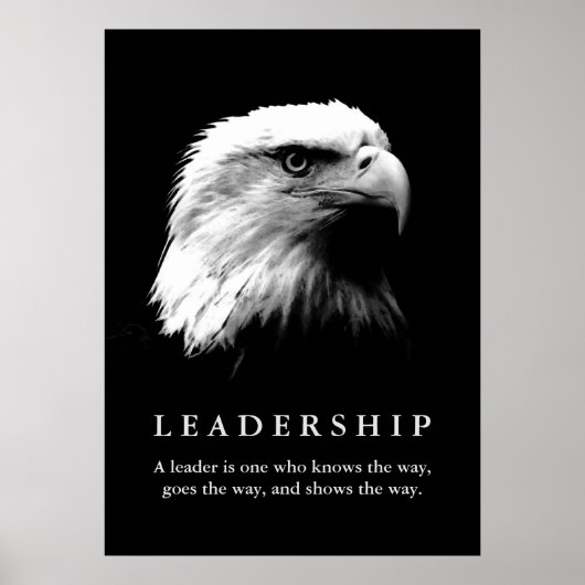 Black White Eagle Motivatie Leadership Poster (Voorkant)