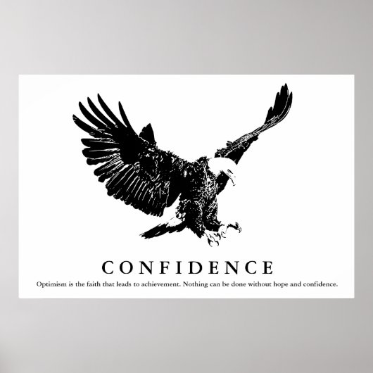 Black & White Eagle Motivatie vertrouwen Poster (Voorkant)